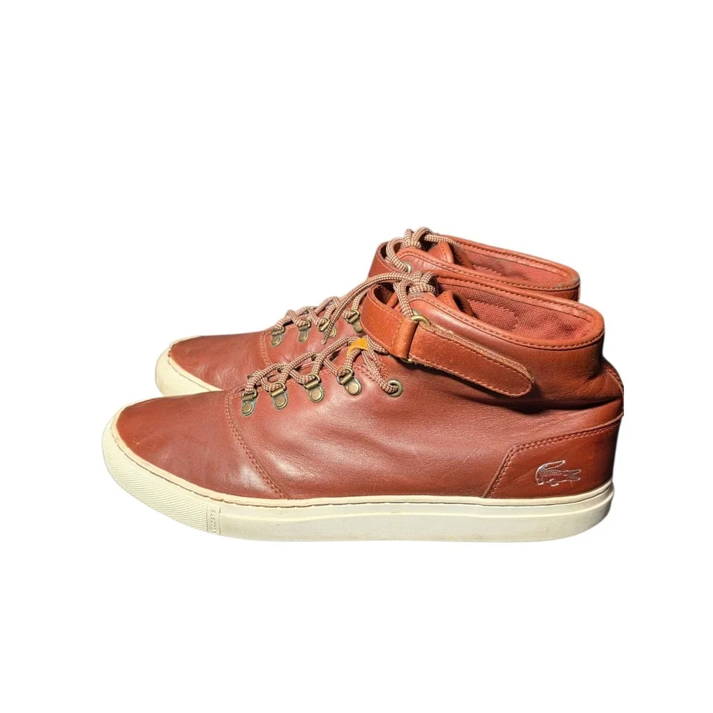 Lacoste Cerberus Steps SRM‎ Leather Boots Mens Size 10.5 Brown High Top Casual